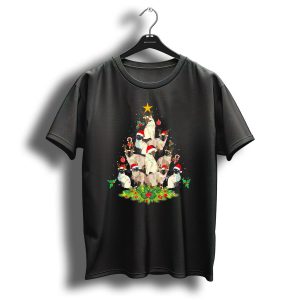 Siamese Cats Christmas Tree With Santa Hats And Candy Canes T Shirt