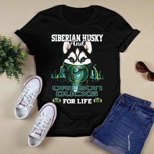 Siberian Husky And Oregon Ducks For Life T-Shirt