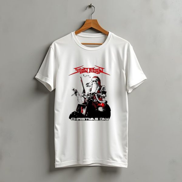 Silent Knight Santa Riding Motorcycle Christmas Day T Shirt t shirt 1
