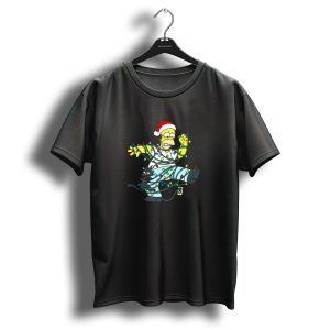 Simpsons Christmas Homer Simpson Tangled In Christmas Lights T Shirt