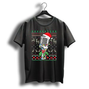 Singer Microphone Vintage Sing Christmas Holiday T-Shirt
