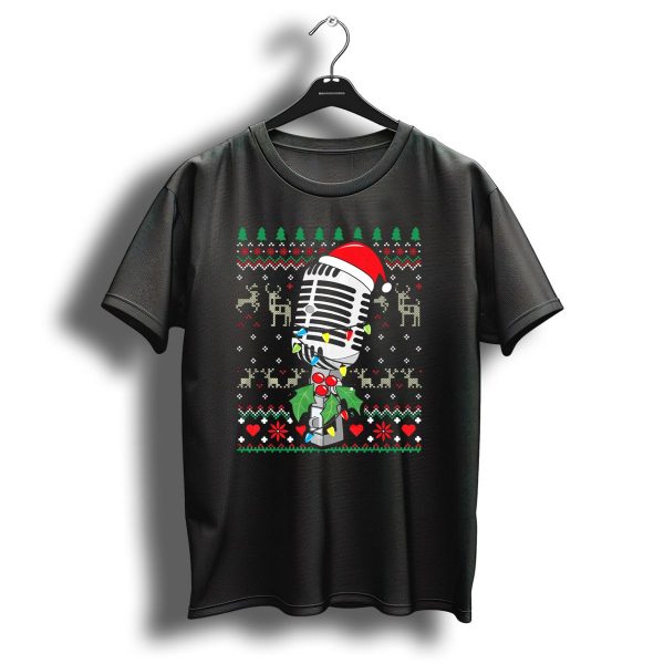 Singer Microphone Vintage Sing Christmas Holiday T Shirt 1 t shirt 1
