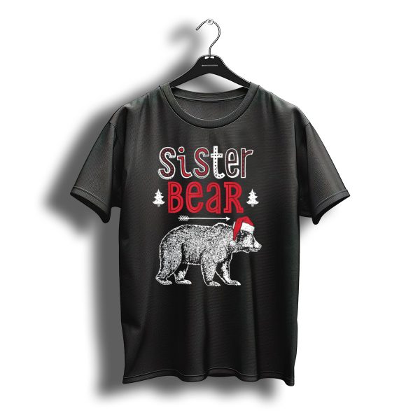 Sister Bear Christmas Santa Hat Family Holiday T Shirt t shirt 1