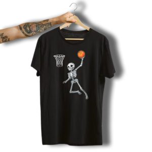 Skeleton Basketball Dunk Halloween Slam T-Shirt