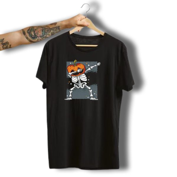 Skeleton Dab Pumpkin Head Halloween Dance T Shirt t shirt 1