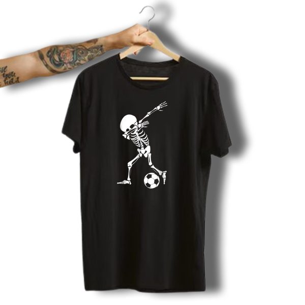 Skeleton Dabbing Soccer Ball Funny Halloween Dab T Shirt t shirt 1