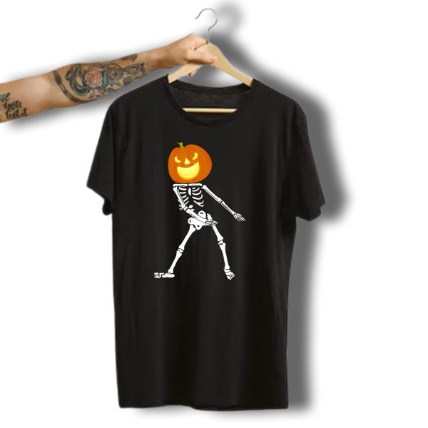 Skeleton Floss Dance Halloween Pumpkin Head Skeleton T Shirt t shirt 1