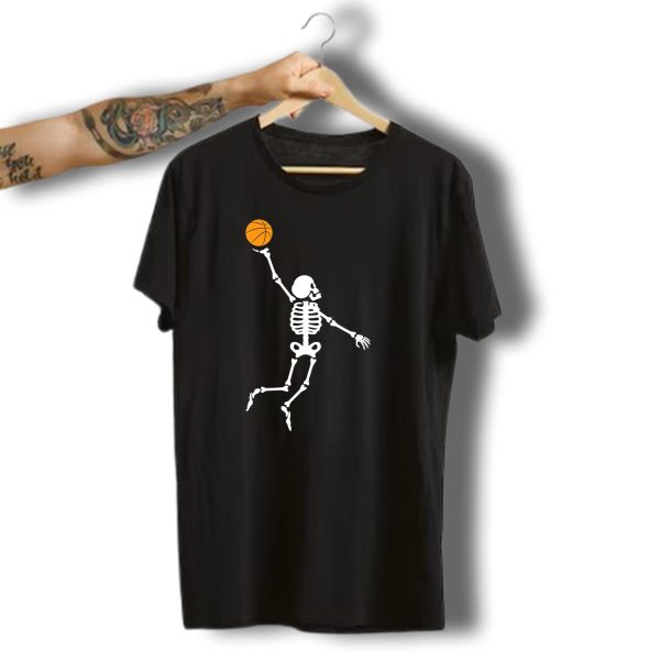 Skeleton Halloween Basketball Dunking Skull Sport T Shirt 1 t shirt 1
