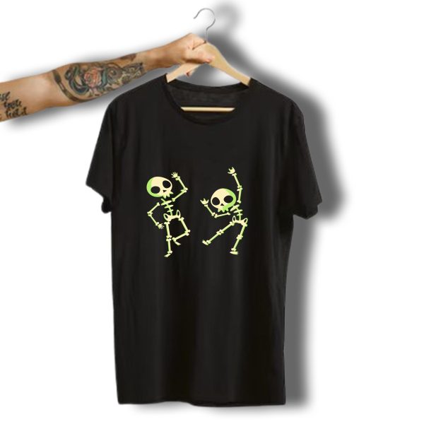 Skeleton Halloween Bat Horror Scary Dance T Shirt t shirt 1