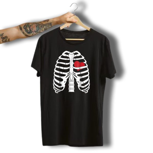Skeleton Heart Halloween Ribs T Shirt 1 t shirt 1