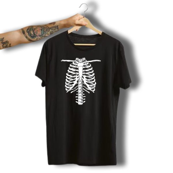Skeleton Ribcage Spine Halloween Costume Rack N Bone Man T Shirt 1 t shirt 1