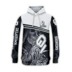 Skull Death Hold Logo Oklahoma Sooners White And Black All-over Print Hoodie