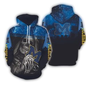Skull Death Hold Michigan Wolverines All Over Print Hoodie