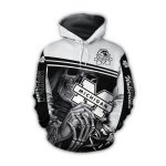 Skull Death Hold Michigan Wolverines White And Black All Over Print Hoodie