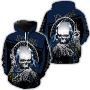 Skull Hold Logo Notre Dame Fighting Irish All Over Print Hoodie