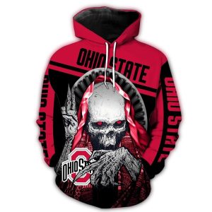 Skull Hold Logo Ohio State Buckeyes All-Over Print Hoodie