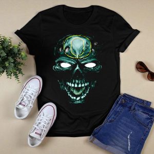 Skull Oregon Ducks Green Zombie Head With Neon O T-Shirt