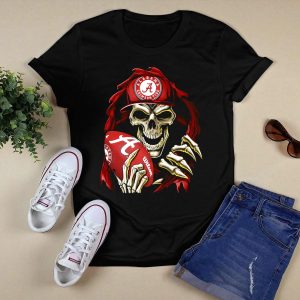 Skullbong Alabama Crimson Tide Skeleton Football Wilson T Shirt