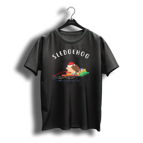 Sledgehog Santa Hedgehog On Christmas Sled With Presents T Shirt t shirt 1