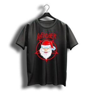 Sleigher Santa Claus Metal Christmas Coo Pentagram Santa Hat T-Shirt