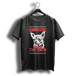 Smashing Through The Snow Chihuahua Retro Christmas T-Shirt