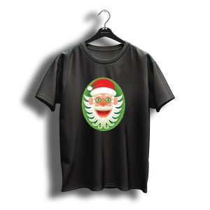 Smiling Santa Claus Celebrating Christmas In Hipst Oval T-Shirt