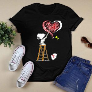 Snoopy Alabama Crimson Tide Heart Peanuts Woodstock T Shirt
