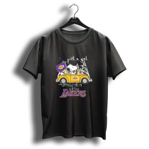 Snoopy And Woodstock Just A Girl Who Loves Christmas And Los Angeles Lakers Nba T-Shirt