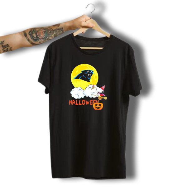 Snoopy Carolina Panthers Nfl Halloween 2024 Moon Pumpkin T Shirt t shirt 1