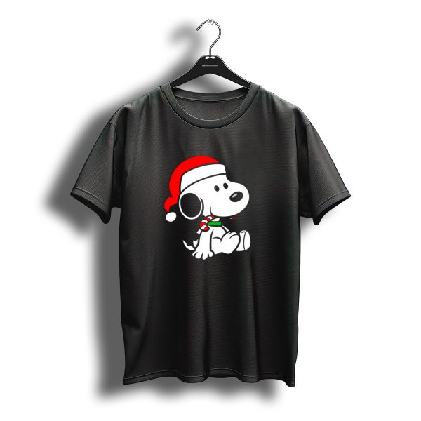 Snoopy Christmas Candy Cane Santa Hat Peanuts T Shirt t shirt 1