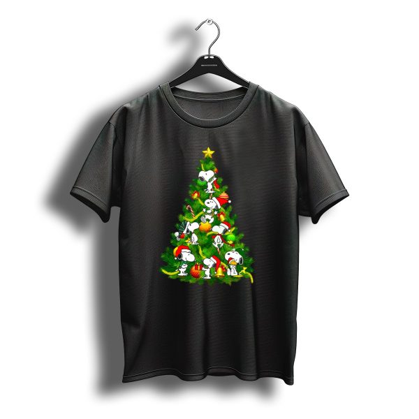 Snoopy Christmas Tree With Santa Hats And Gifts T Shirt t shirt 1