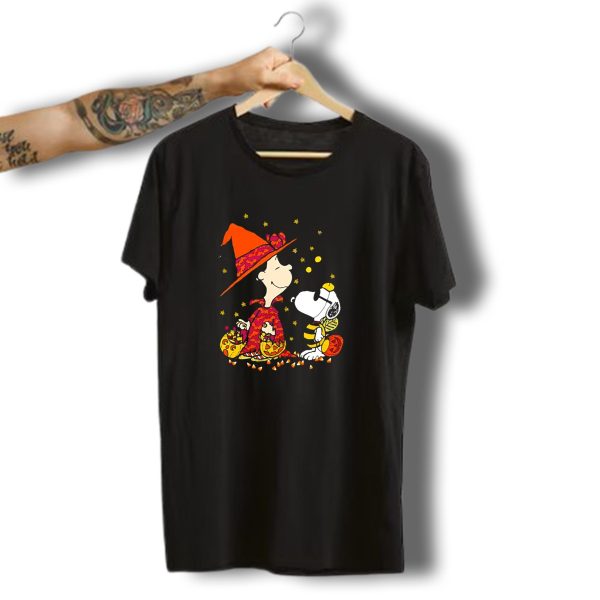 Snoopy Halloween Witch With Cute Bees And Pumpkins T Shirt t shirt 1