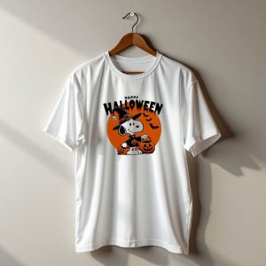 Snoopy Happy Halloween Witch Costume Pumpkin Bats T-Shirt