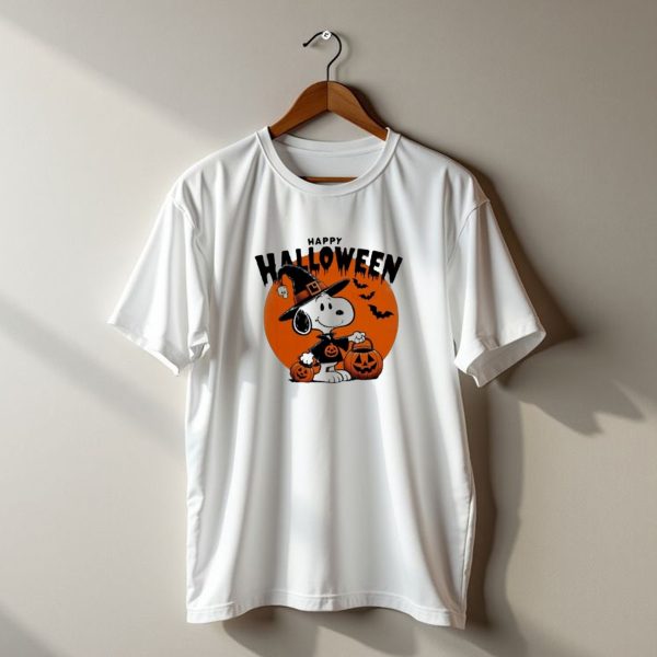 Snoopy Happy Halloween Witch Costume Pumpkin Bats t shirt 1