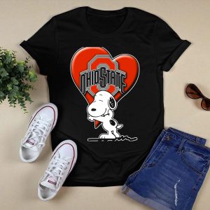 Snoopy Hugging Ohio State Buckeyes Heart T Shirt