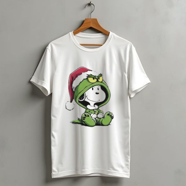 Snoopy In Grinch Costume Christmas Holiday T Shirt 1 t shirt 1