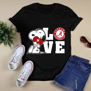 Snoopy Love Alabama Crimson Tide Football T Shirt