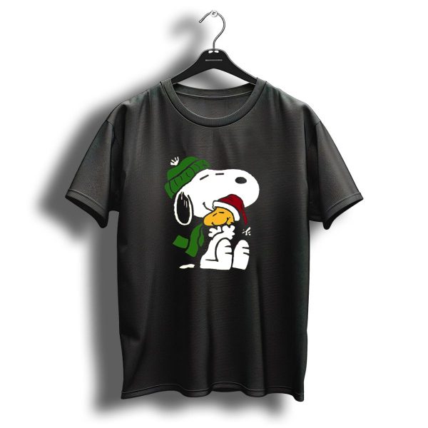Snoopy Love Fan Hug Wearing Christmas Hats And Scarf T Shirt 1 t shirt 1