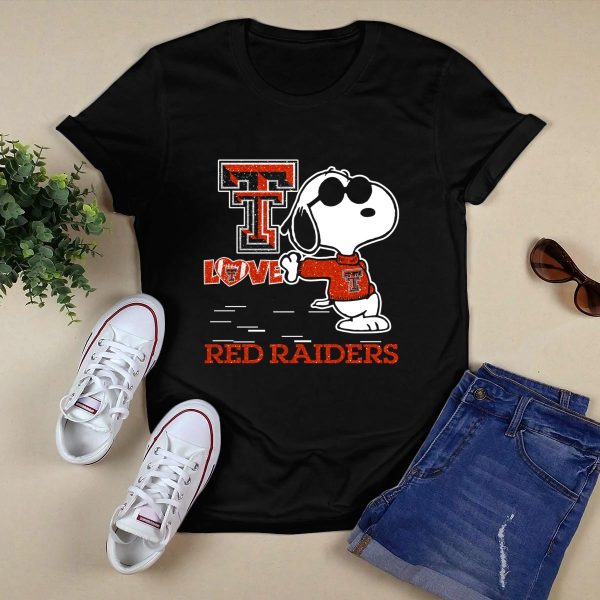 Snoopy Love Texas Tech Red Raiders TT T Shirt Black 1
