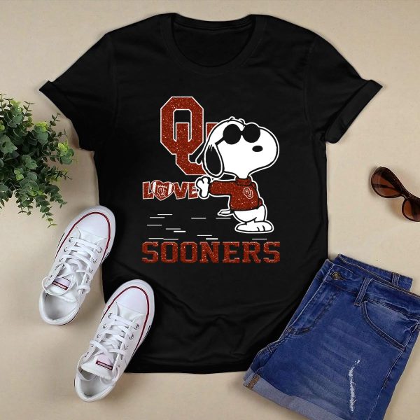 Snoopy OU Love Oklahoma Sooners T Shirt 1