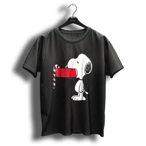 Snoopy Peanuts Christmas Candy Cane Holiday T Shirt