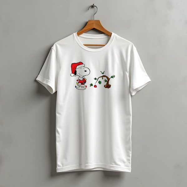 Snoopy Santa Christmas Tree Merry Christmas T Shirt t shirt 1