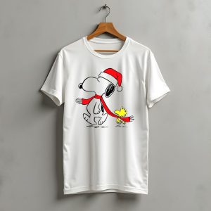 Snoopy Woodstock Charlie Brown Christmas Santa Hat Natalan T-Shirt