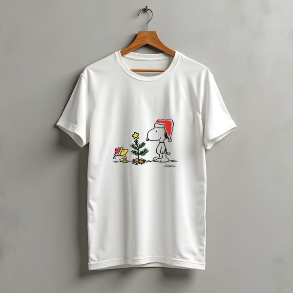 Snoopy Woodstock Christmas Tree Santa Hats T Shirt t shirt 1