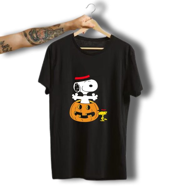 Snoopy Woodstock Halloween Pumpkin Witch Hat T Shirt t shirt 1