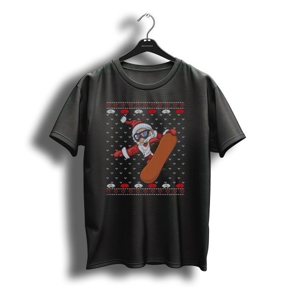 Snowboarding Santa With Goggles In Ugly Christmas T Shirt t shirt 1