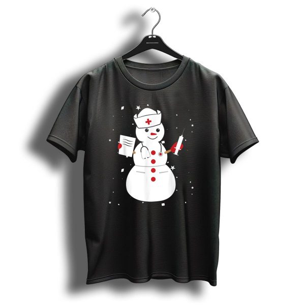 Snowman Nurse With Syringe And Clipboard Christmas Winter Cute T Shirt 1 t shirt 1