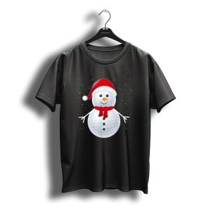 Snowman Santa Golf Ball Christmas T-Shirt