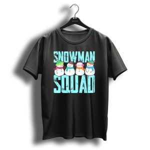 Snowman Squad Christmas Elf Snowmen With Scarves And Hats T-Shirt