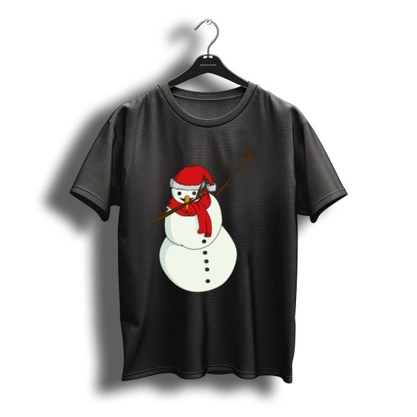 Snowman With Santa Hat And Scarf Christmas Present T Shirt t shirt 1